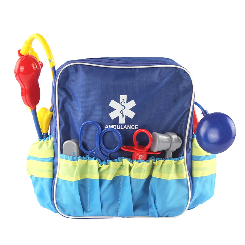 ドクターコスプレおもちゃセット子供用クリエイティブ幼稚園シミュレーションドクターおもちゃセットハンマーバックパック付き幼児用おもちゃ