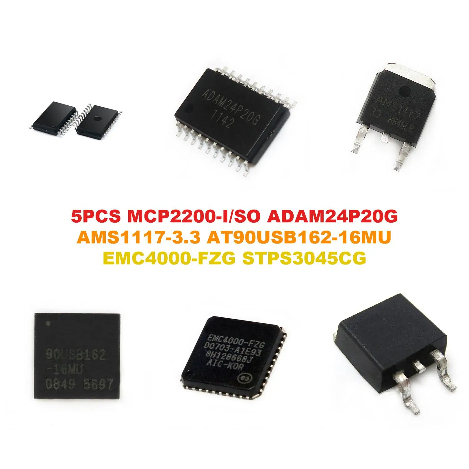 MCP2200-I/SO ADAM24P20G AMS1117-3.3 AT90USB162-16MU EMC4000-FZG STPS3045CG