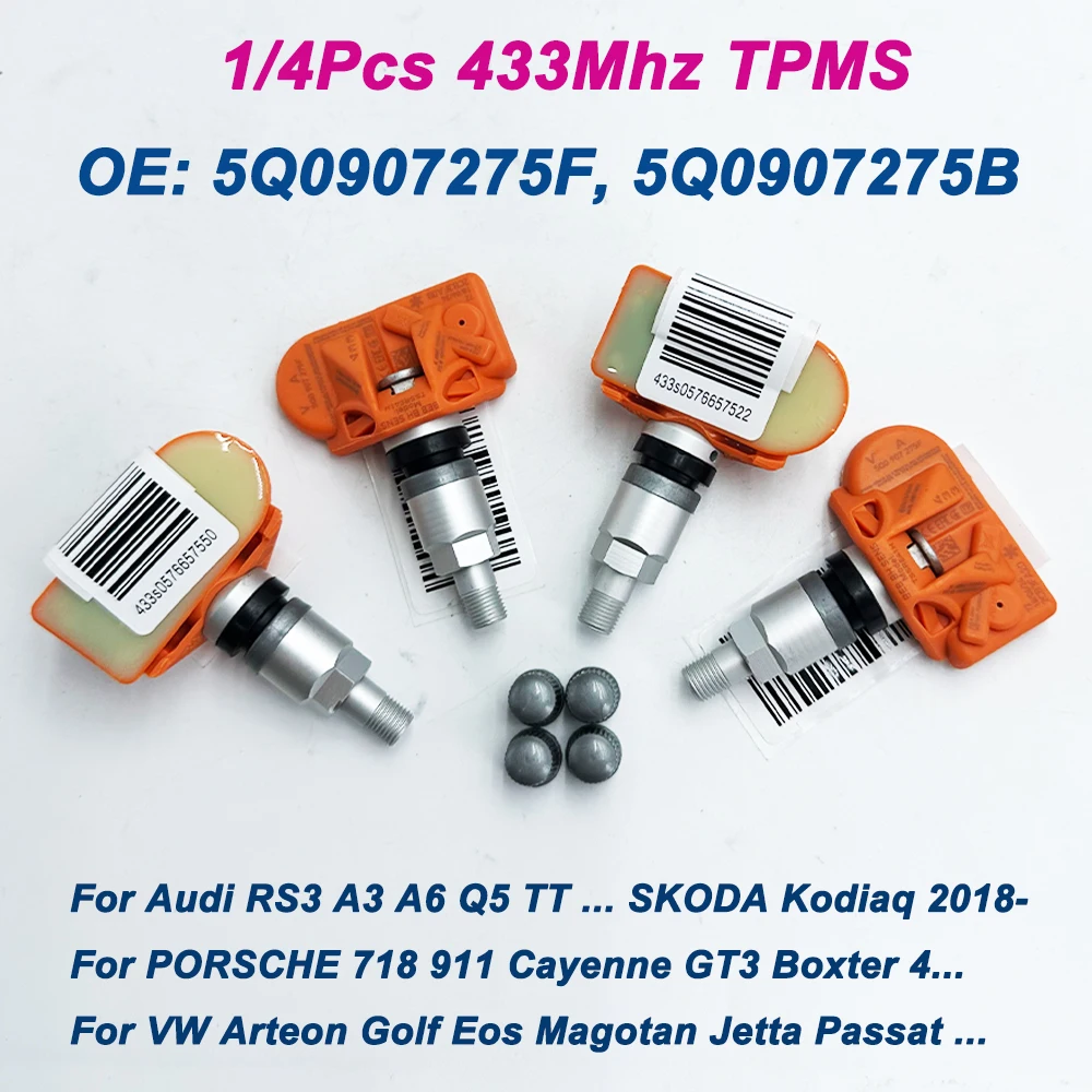 

Новый датчик шин TPMS 5Q0907275F 5Q0907275B 5Q0907275 3AA998275 5Q0998270 5Q0998270B для Audi Q7 A6 RS3 VW Jetta P-ORSCHE 718 911