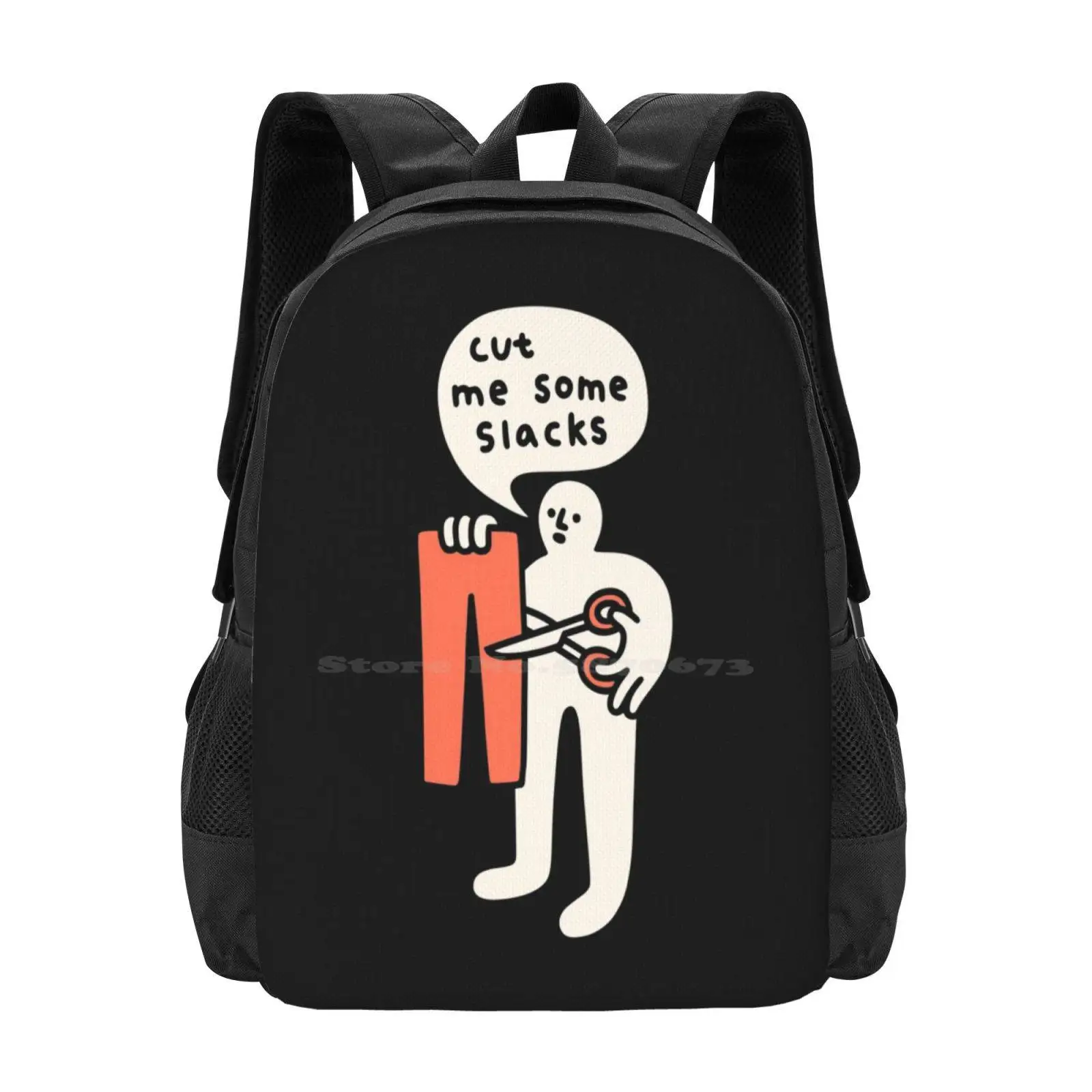 Cut Me Some Slacks Pattern Design Laptop Travel School Bags Funny Cute Slacks Cut Me Some Slack Humor Doodle Silly Punny