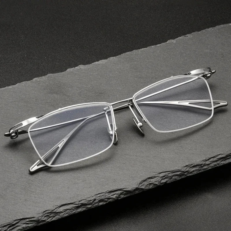 Blade Warrior 8g Ultra Light Pure Titanium Eyeglass Frame Men's Fashion Eyebrow Wire Frame Optical Prescription Glasses Frame