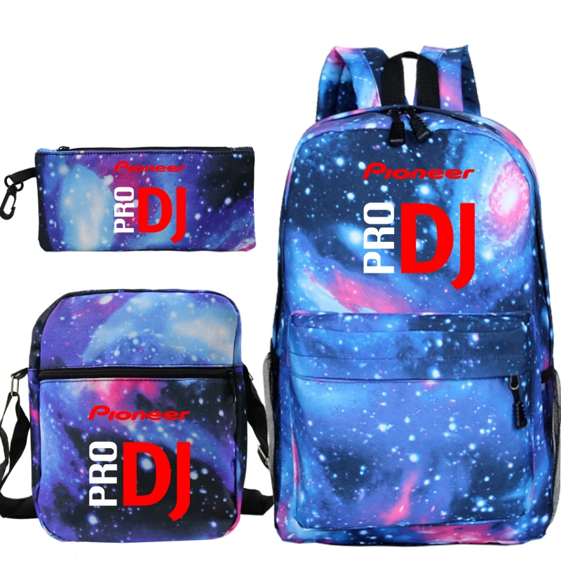 Pioneer Pro Dj Backpack 3pcs Set Students School Bag With Pen Bag Shoulder Bag Teens Bag Boys Girls Start School Gift