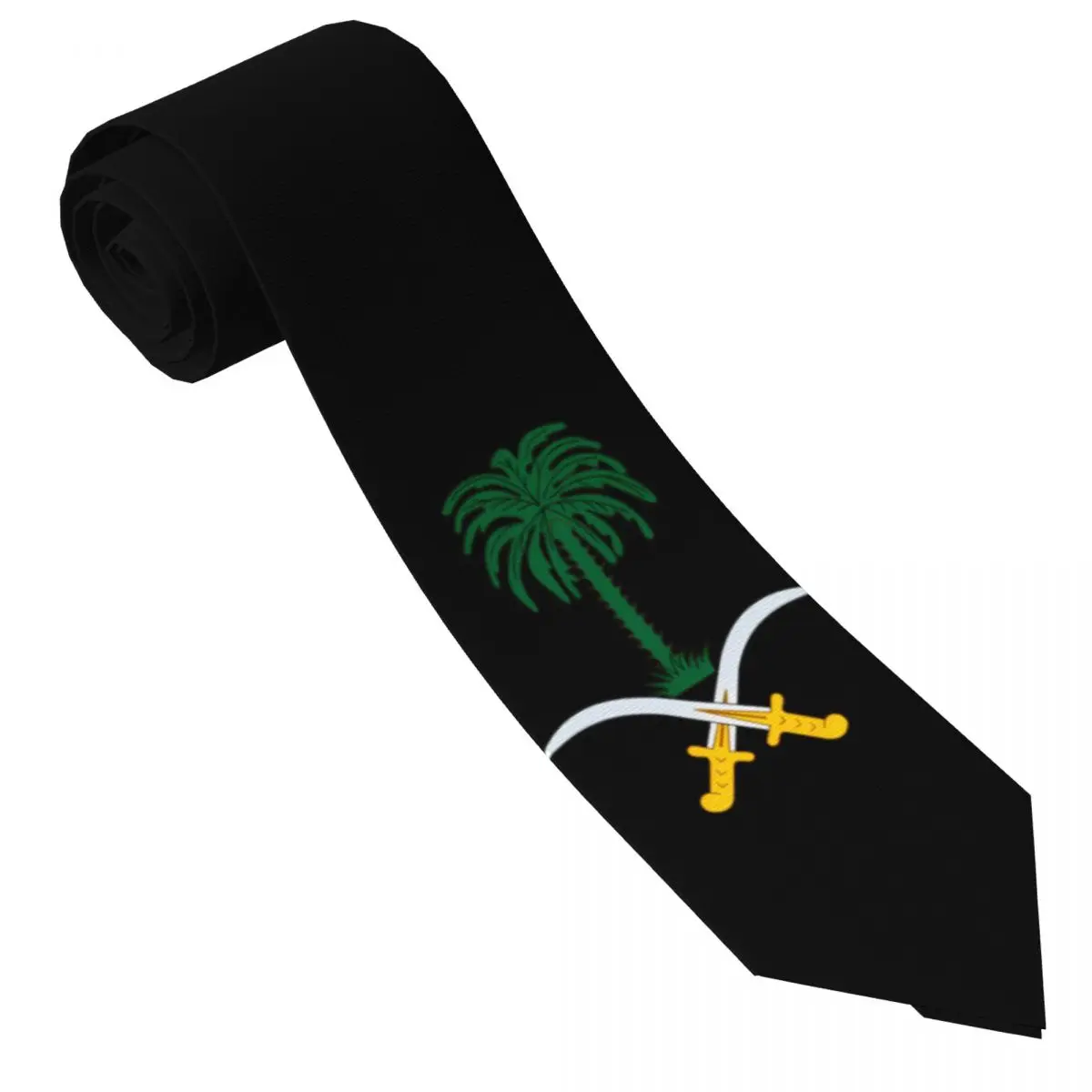 Emblem Of Saudi Arabia Tie Daily Wear Party Neck Ties Men Retro Trendy Necktie Accessories Quality Custom Collar Tie