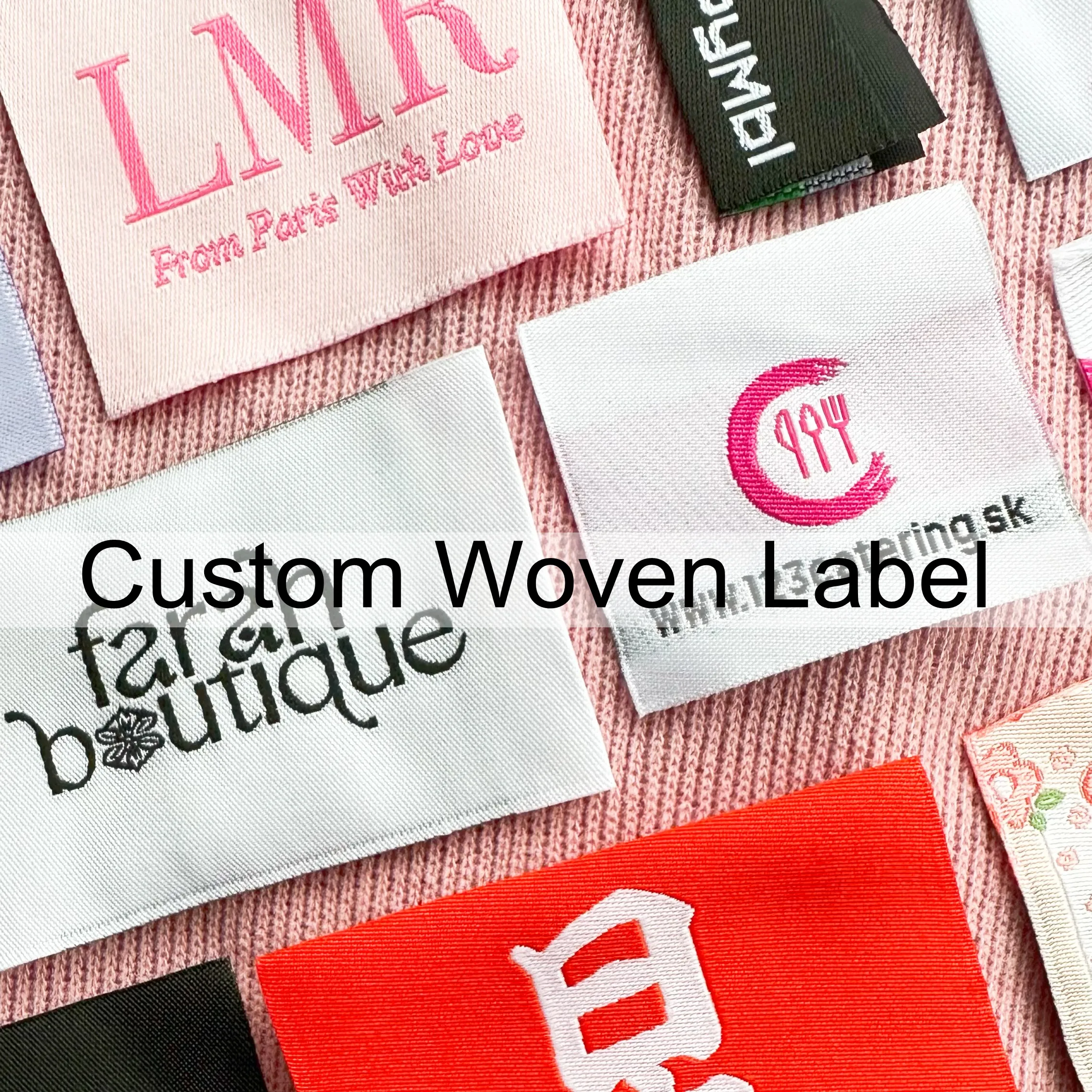 Custom Garment Tag For Clothing Shoes Personalized Logo Washable Woven Label Sewing Accessories 24040901