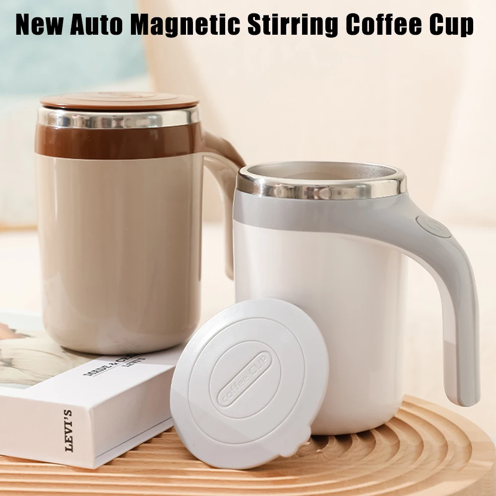 Stainless Steel Mark Cup Magnetic Rotating Blender Lazy Smart Mixer New Coffee Milk Mixing Cup Auto Stirring Cup Warmer Bottle