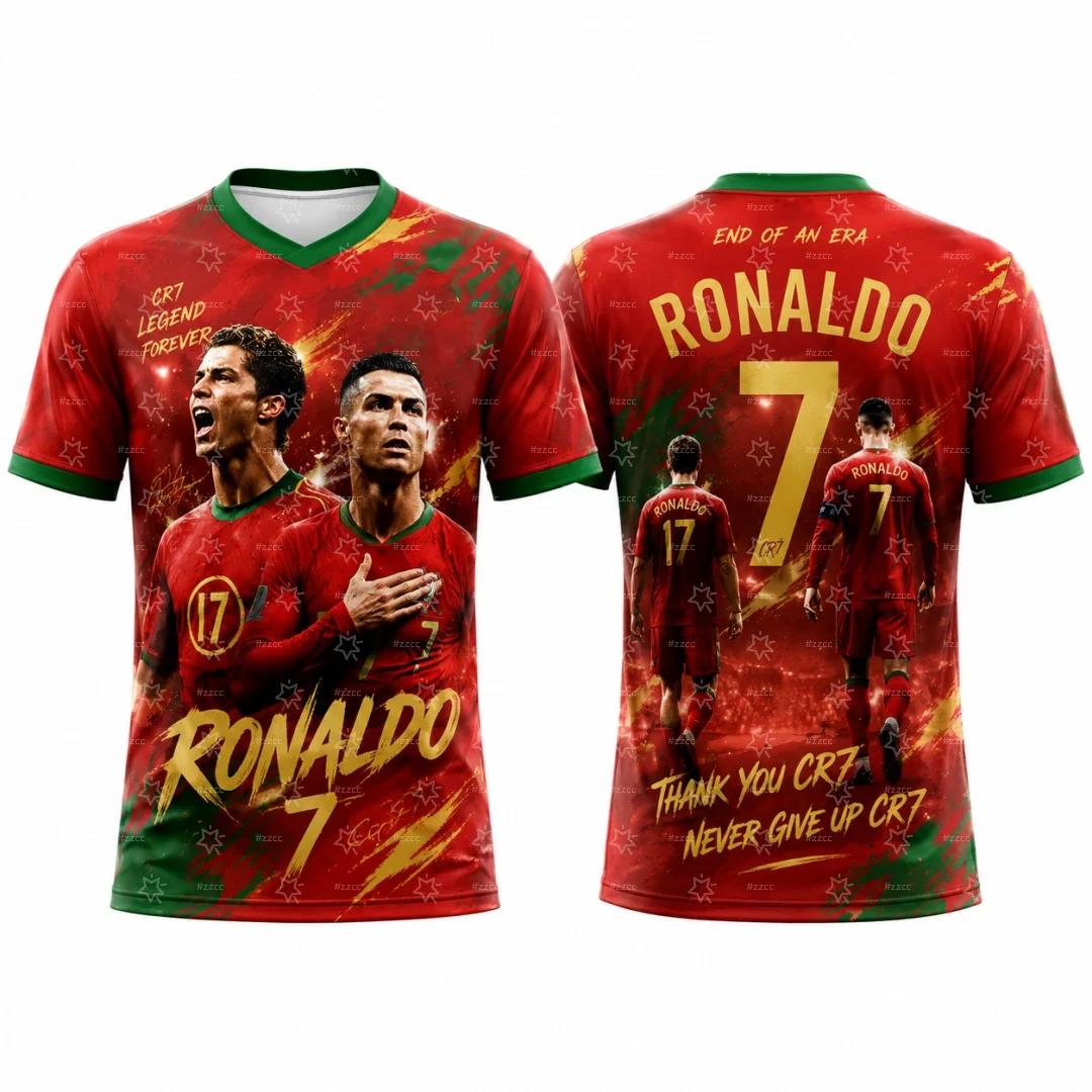 2026 Legendary Retirement Commemorative Jersey Cristiano Ronaldo No.7 Football Jersey Summer Sports Men's T-Shirt Kid's Tee view 3