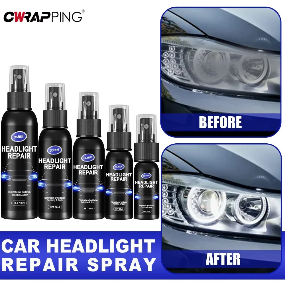 Car Headlight Polishing Restorative Agent Scratch Remover Repair Fluid Renewal Polish Maintenance Liquid Kit Auto Accessorie