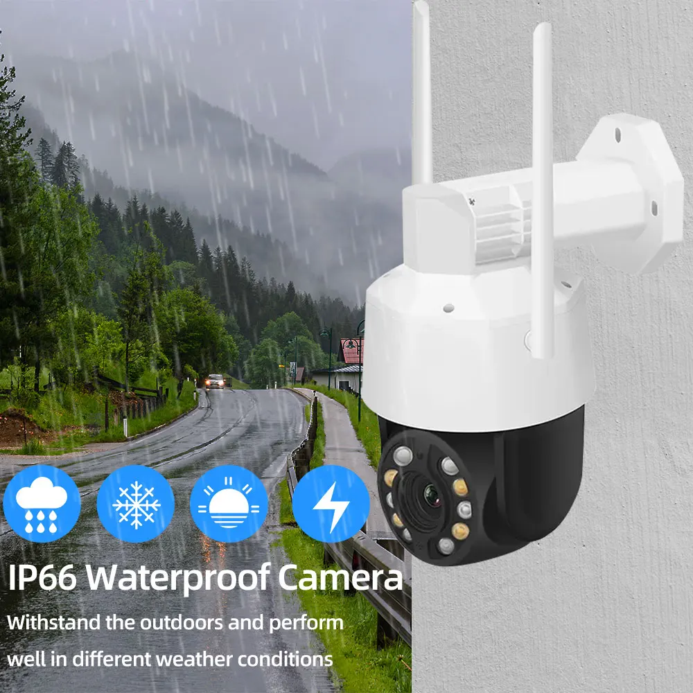 Imagem -03 - Câmera de Vigilância de Segurança Exterior Cctv Colorido sem Fio Detecção Humana 4k 5mp Zoom 50x Icsee Wifi Ptz ip Áudio Bidirecional