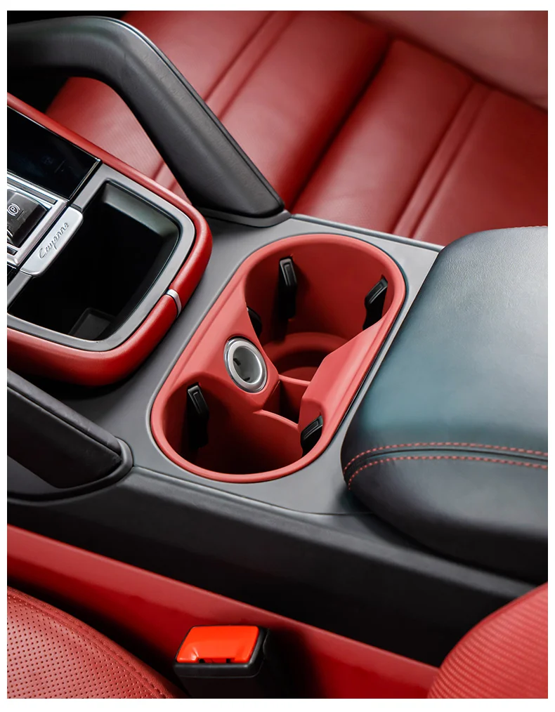 Silikon Auto Tasse Halter Für Porsche Cayenne Macan Center Konsole Flasche Halter Einsatz Anti Slip Trinken Organizer Auto Zubehör – Detail 11