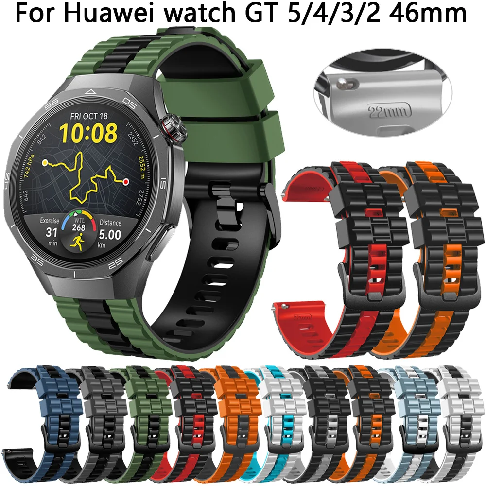 22 مللي متر العصابات حزام ل ساعة هواوي GT 3 2 46 مللي متر ساعة ذكية حزام معصمه GT2 GT3 برو 46 مللي متر سيليكون الساعات سوار الإكسسوارات
