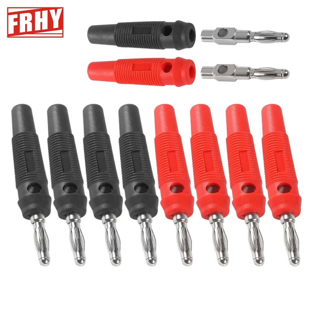 10PCS 4mm Banana Plugs 32A High Current Screw-Type Male Connectors Adapters Durable Audio/Video Terminals for Home Electrical