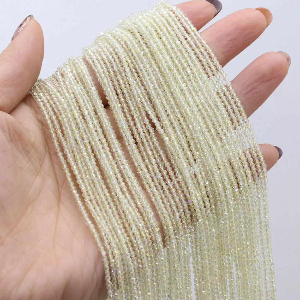 20PCS Wholesale Natural Stone Crystal Color Plated Faceted Small Beads 38CM Beaded DIY Necklace Bracelet Jewelry Gift