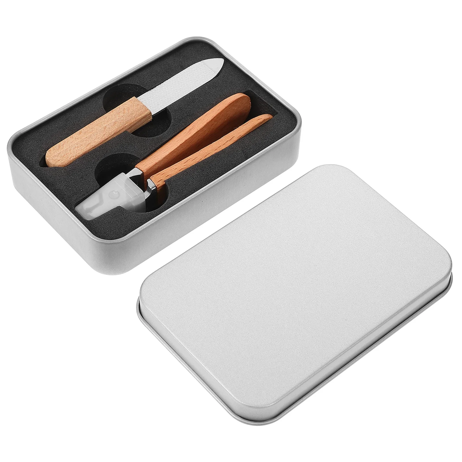 1 Juego de cortaúñas de acero inoxidable, Kit de manicura portátil, herramientas de pedicura de viaje, Kit de cuidado de uñas para mujeres y hombres