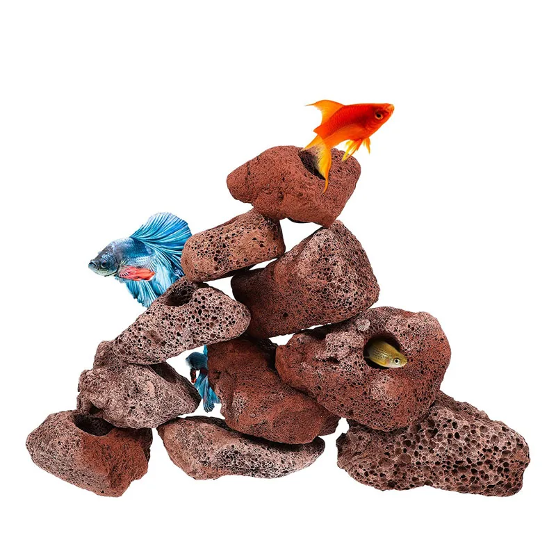 Open Hole Rock Fish Shrimp Shelter Pottery Volcanic Stone Moss Water Plant Fish Tank Landscapes Accessories Aquarium Decorations