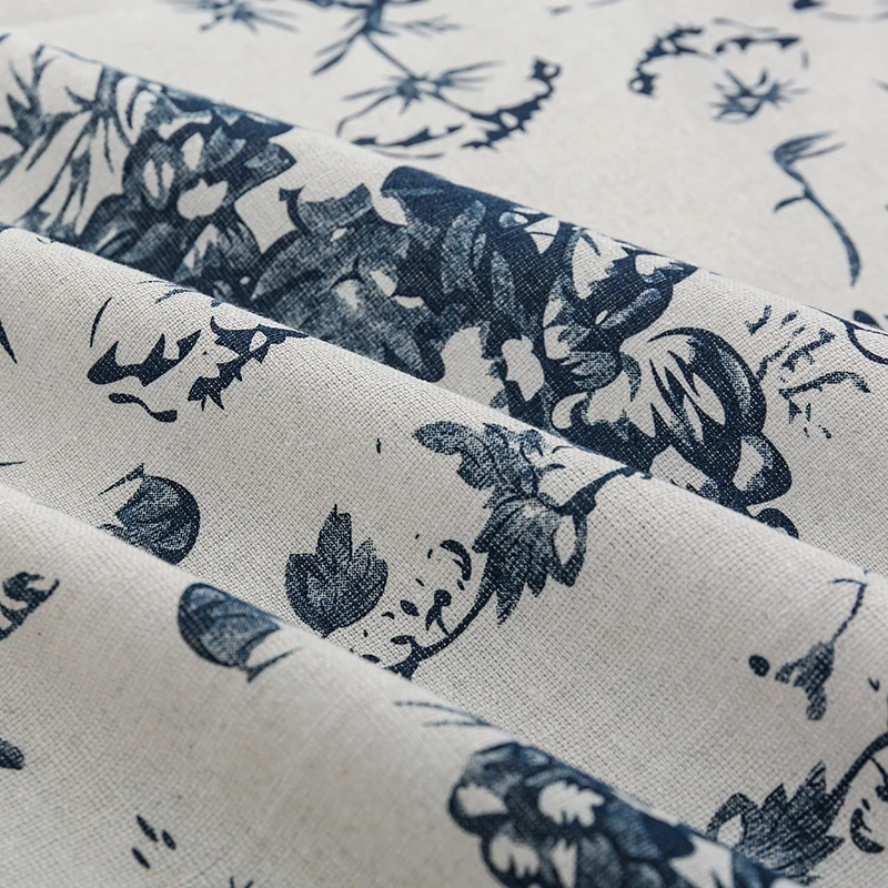 

0.5/1/2 Yard Chinese Style Retro Ink Painting Peony Printing Cotton Linen Fabrics Handmade DIY Curtains Tablecloths Storage Bag