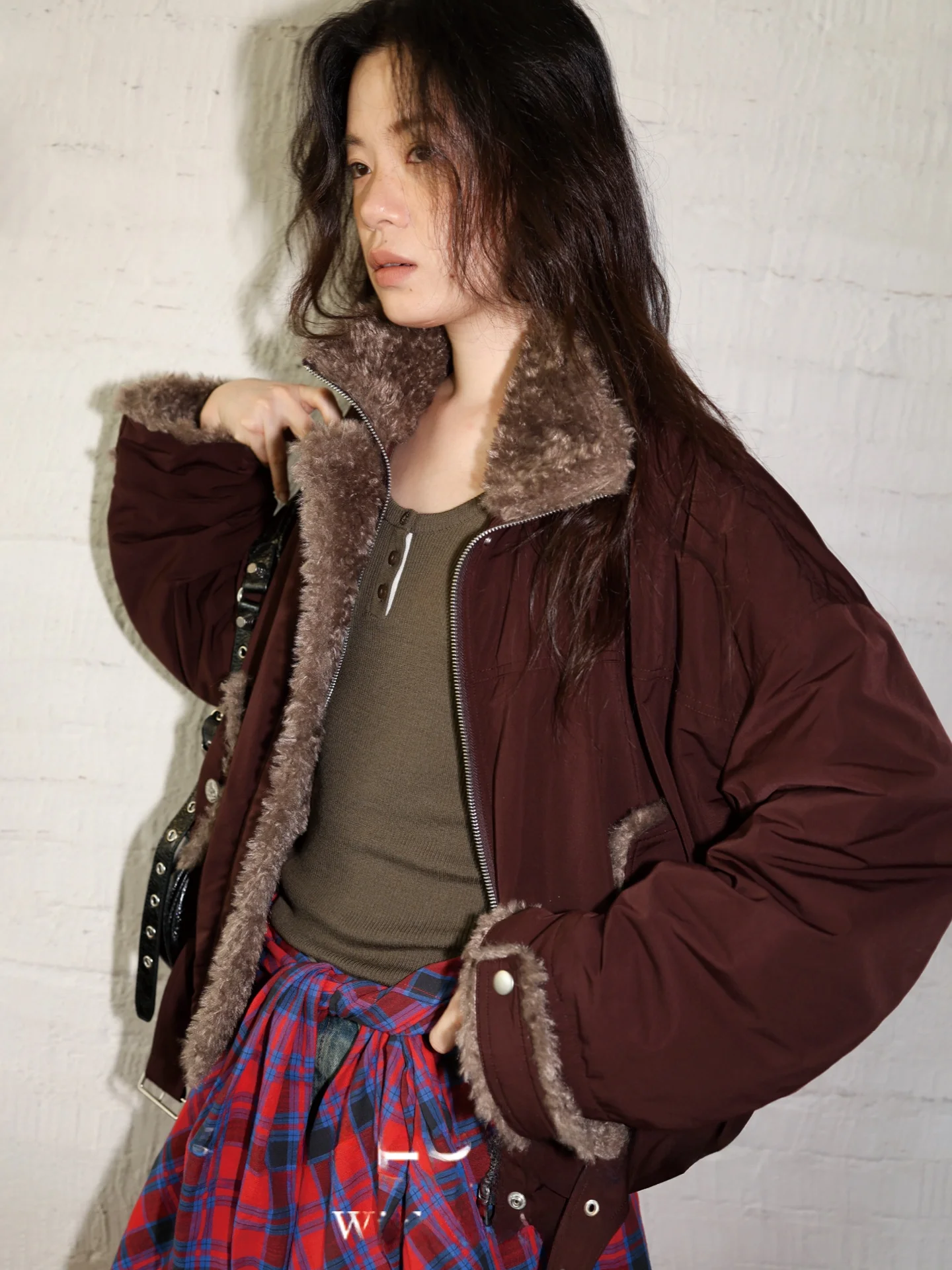 

Утепленное женское пальто с подкладкой из овчины и хлопка, с вулканическим наполнителем, экологичное, для повседневной носки