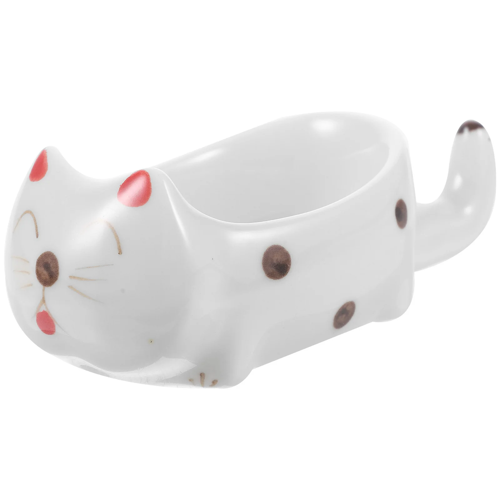 

Ceramic Cat Sauce Dish Cute Small Seasoning Dish Tabletop Condiment Bowl Chopstick Holder Mini Dipping Plate for Kitchen Party