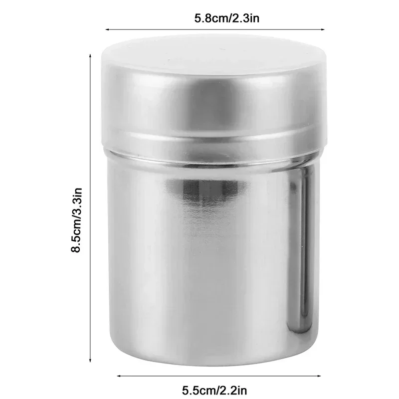 LMETJMA Powder Sugar Shaker Duster Dredges Stainless Steel Powder Sugar Shaker with Lid Mesh Shaker Powder Cans Jars JT219