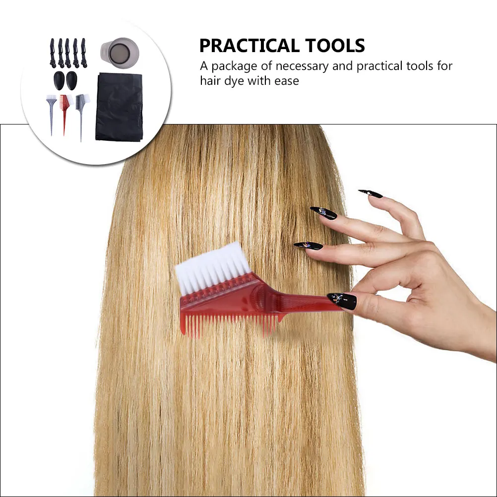 

12 Pcs Dye Kit Plastic Coloring Tools Set for Salon Home Tinting Bowl Brush Hair Dyeing Tools for All Hair Types