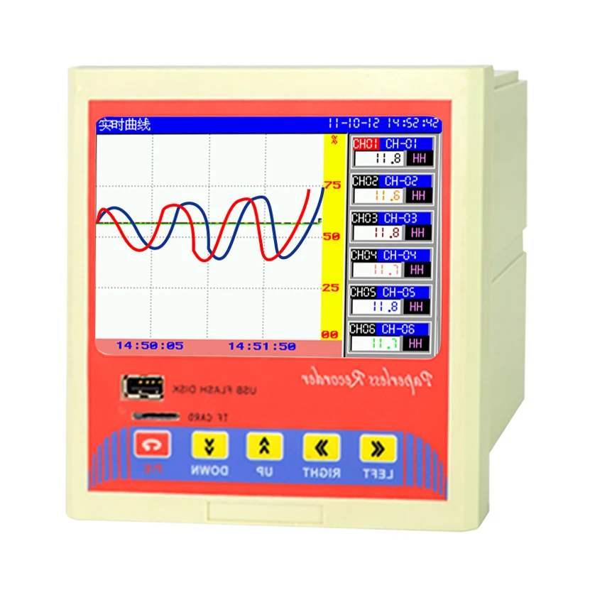 

12 Channels Paperless Pressure Chart Recorder With USB, RS485,Ethernet Functions Data Logger Temperature And Pressure Recorder