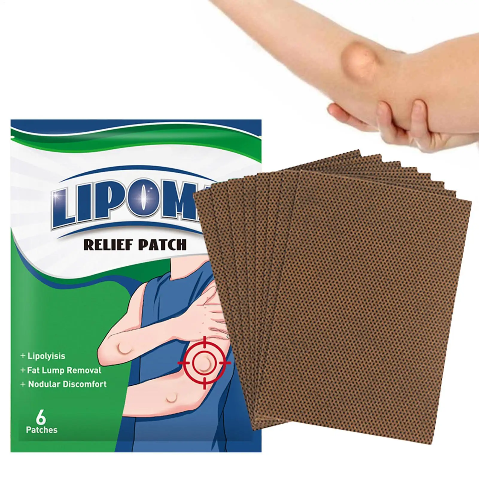 Herbal Lipoma Removal Patch 6Pcs Remove Fat Lump Nodular Sticker Subcutaneous Lumps Swelling Relief Natural Herbal Plaster