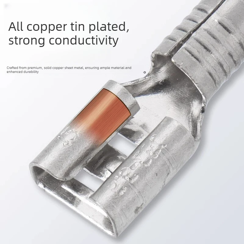 Nylon spring end quick connection terminal butt plug joint 6.3 male and female spring insert fully insulated