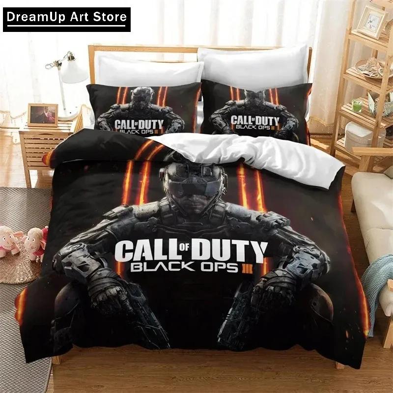 3D Printed Call of Duty Game Bedding Set Cute Quilt Cover Bed Cover With Pillowcase Twin Single Queen King Size Boys Adult Home