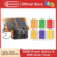 FF Flashfish E200 200W Portable Power Station 151Wh Solar Generator with 60W Foldable Solar Panel Battery Complete Kit Set