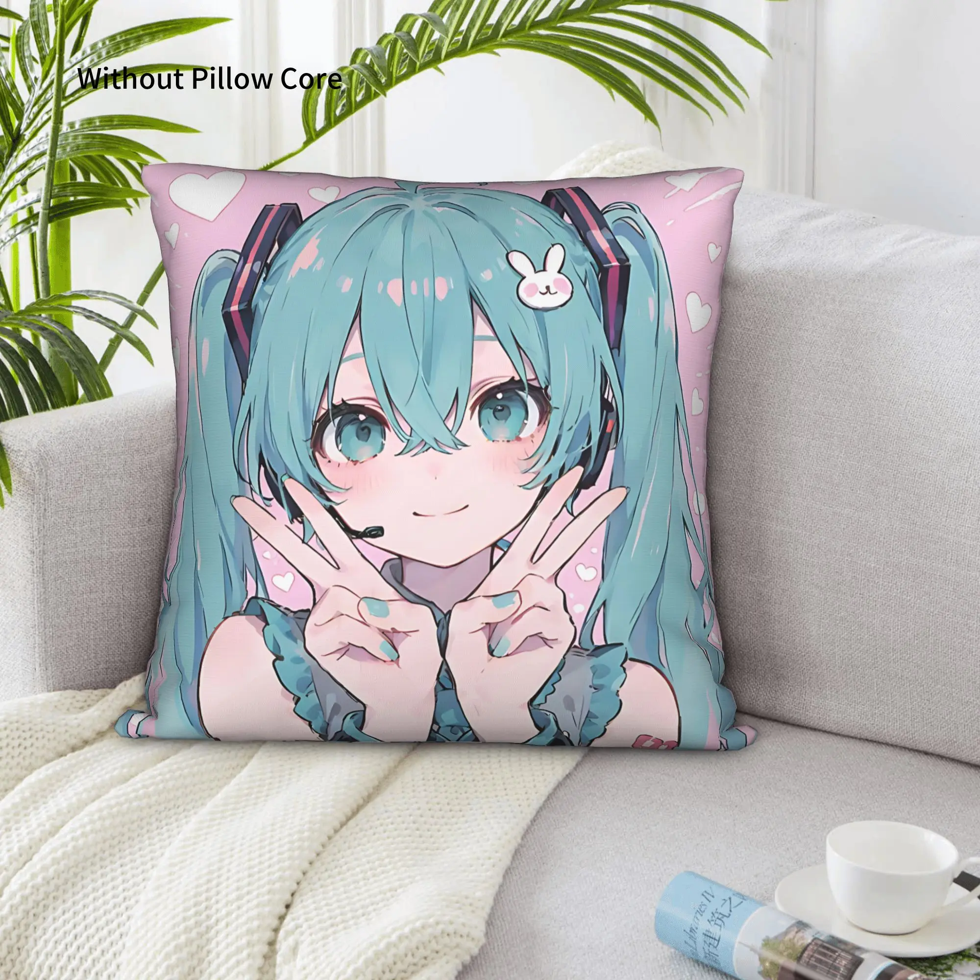 1PC Hatsune Miku Pillow Case Home Decor Items Double-Sided Printing  Sofa Cushion Bedroom Bedside Pillow