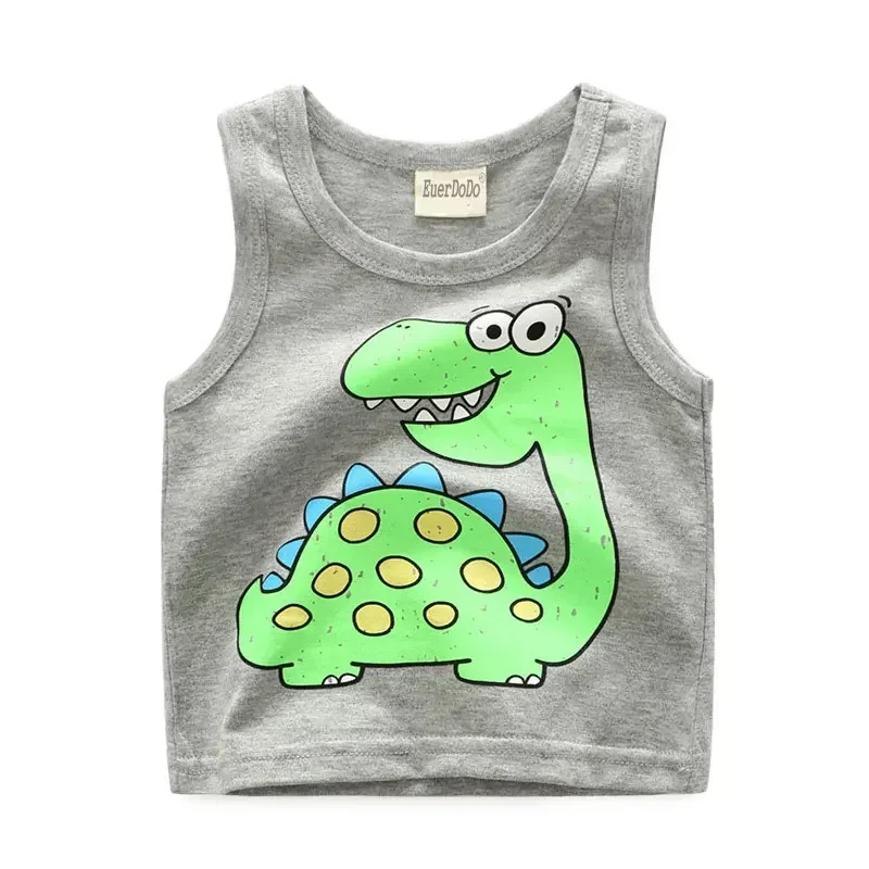 Children Shirts Cartoon Tops for Girls Kids Underwear Cotton Tees Baby Boys Undershirt 2023 Summer Toddler Sleeveless Vest