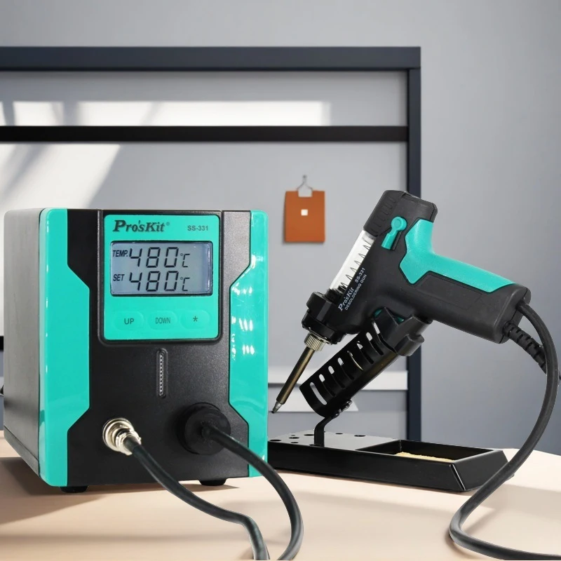 Pro'sKit SS-331H Pompa dissaldante elettrica digitale LCD BGA Dissaldatura Aspirazione Saldatura sottovuoto Ventosa Pistola Auto Sleep