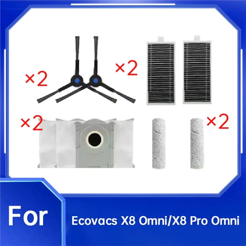 A39m para ecovacs x8 omni/x8 pro omni varredor saco de pó acessórios substituição principal escova lateral filtro pano