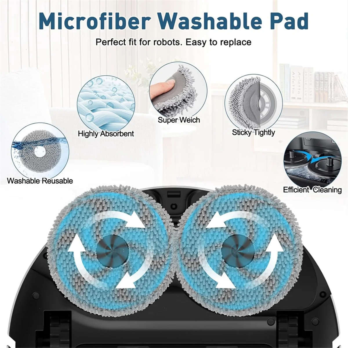 Untuk Roborock Qrevo Curve / P20 Pro / P10 penyedot debu, suku cadang pengganti penyedot debu Robot bantalan pel