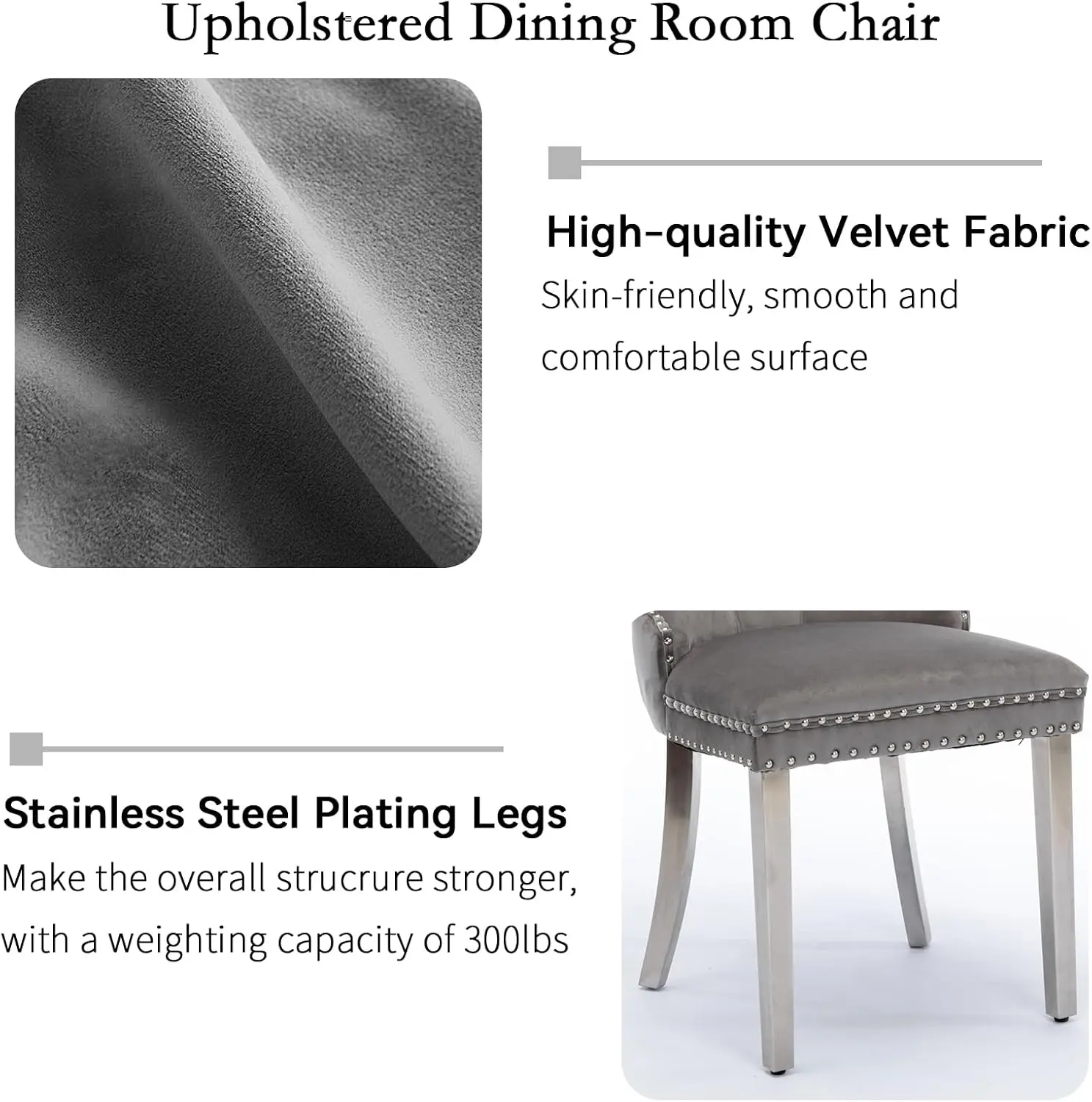 36"" Modern Silver Glass Dining Room Table Set For 4, 5-Piece Round Kitchen Dining Table Set With Cross Metal Legs And 4 Grey