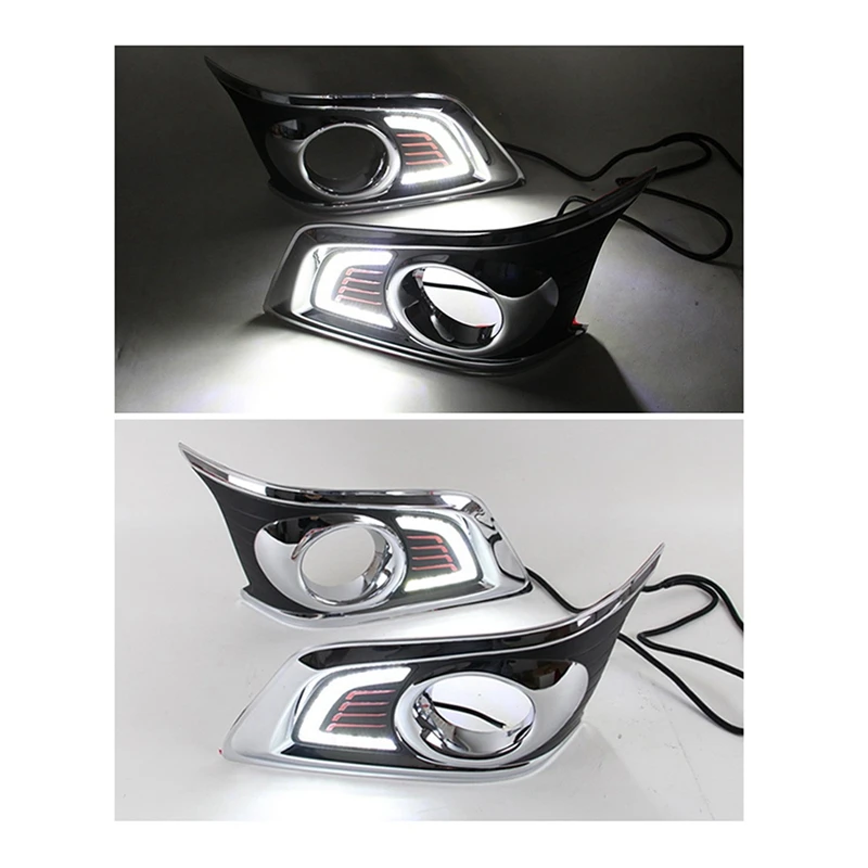 1 Pair DRL Daytime Running Light Car Styling Fog Lamp 12V For TOYOTA HILUX VIGO CHAMP 2012 2013 2014