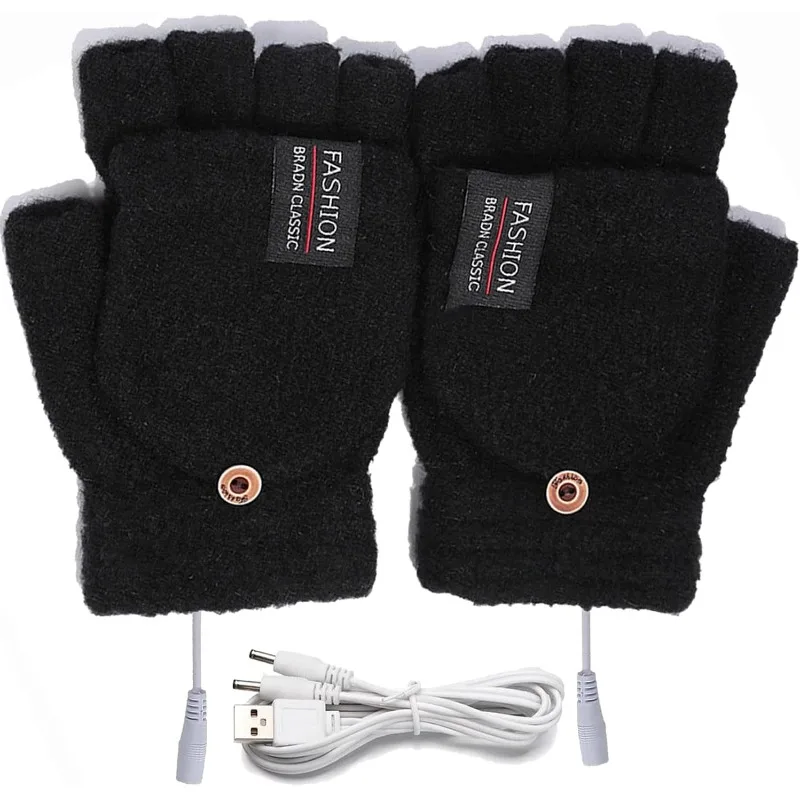 Winter Heating Gloves Rechargeable Temperature Adjustable USB Reusable Warm Gloves for Men and Women Universal Accessories Item