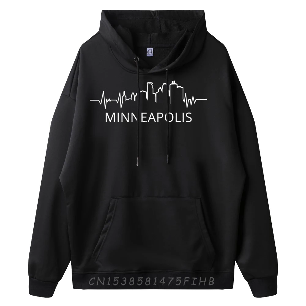 Minneapolis Mn Skyline Heartbeat Vintage Mpls Mens Designer Hoodie Student Meme Hoodie Hip Hop