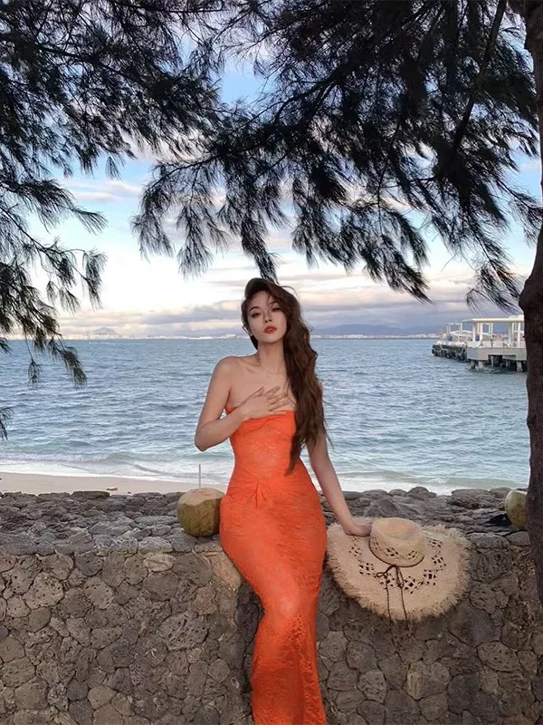 

Женский сексуальный оранжевый бикини 2026: новый стиль, кружевной, с вырезами, раздельный купальник для отпуска и термальных источников