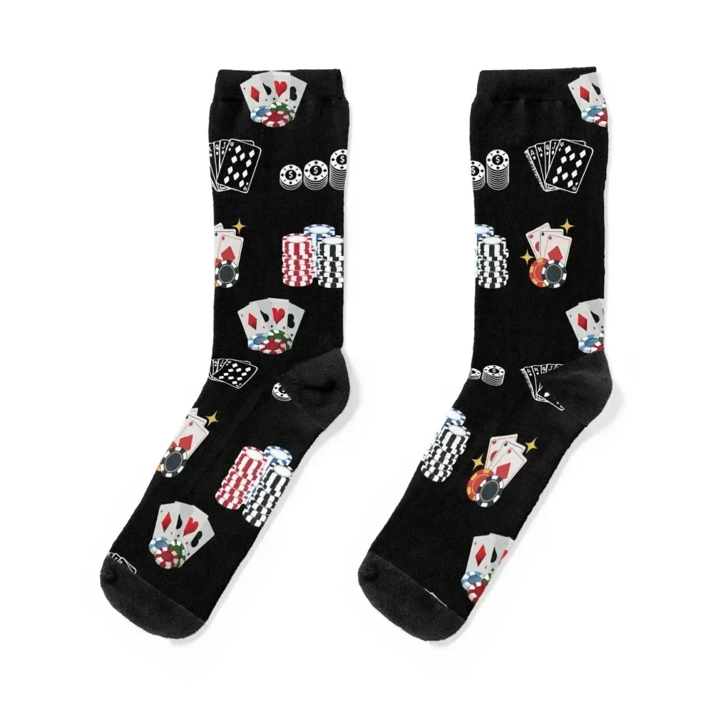 Poker, Poker Lover, Gambling, Casino, blackjack, roulette Socks moving stockings new year Woman Socks Men's