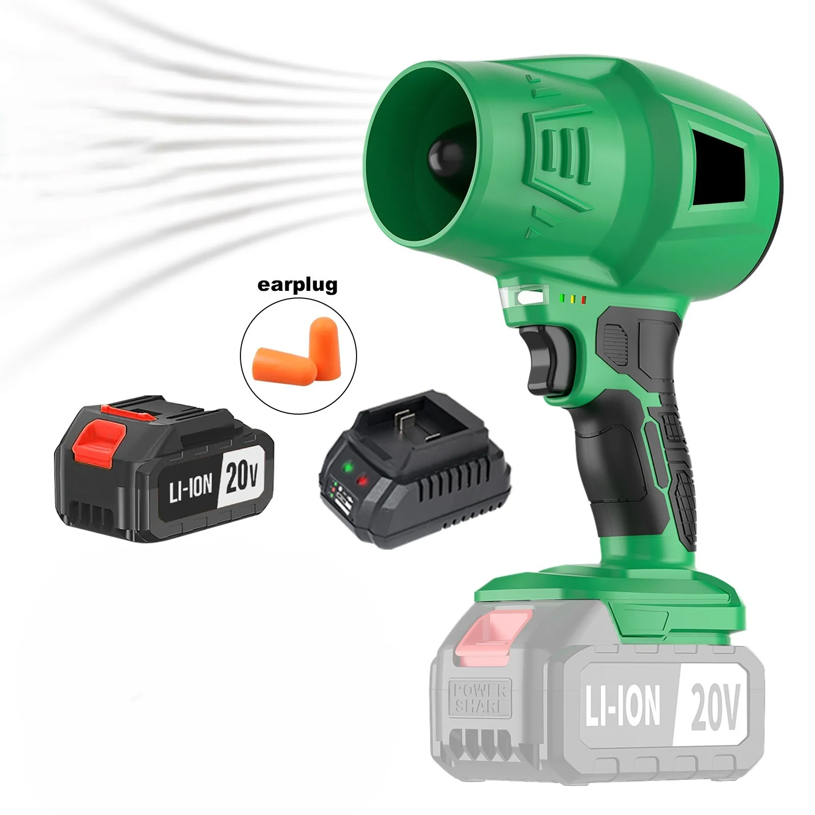 20V Turbo Electric Air Blower Powerful Cordless Leaf Blower for Leaf Clean & BBQ Grade DIY Stocked at US Local Warehouse