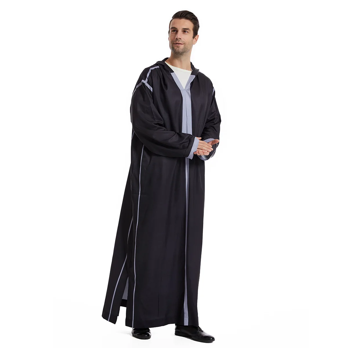 Muslim Thobe para Homens, Abaya, Novo Estilo, Vestes Muçulmanas, Roupas Étnicas, Oriente Médio, Dubai, Emirados Árabes Unidos, Arábia Saudita, S para 3XL