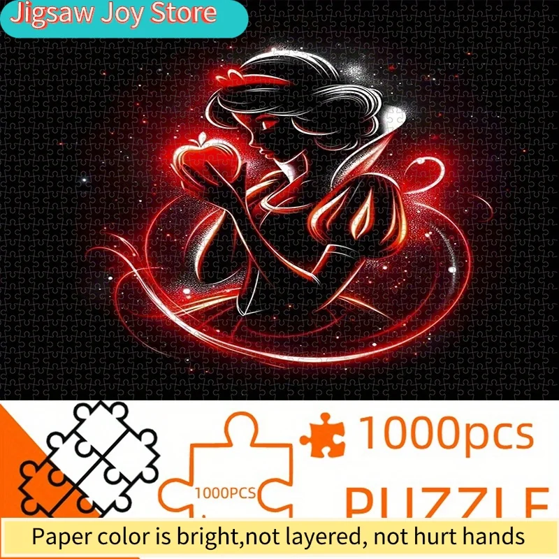 

Disney Snow White & Red Apple Dark Fantasy Puzzle - Adult DIY Cardboard Puzzle with Sparkling Red Apple & Starry Background,