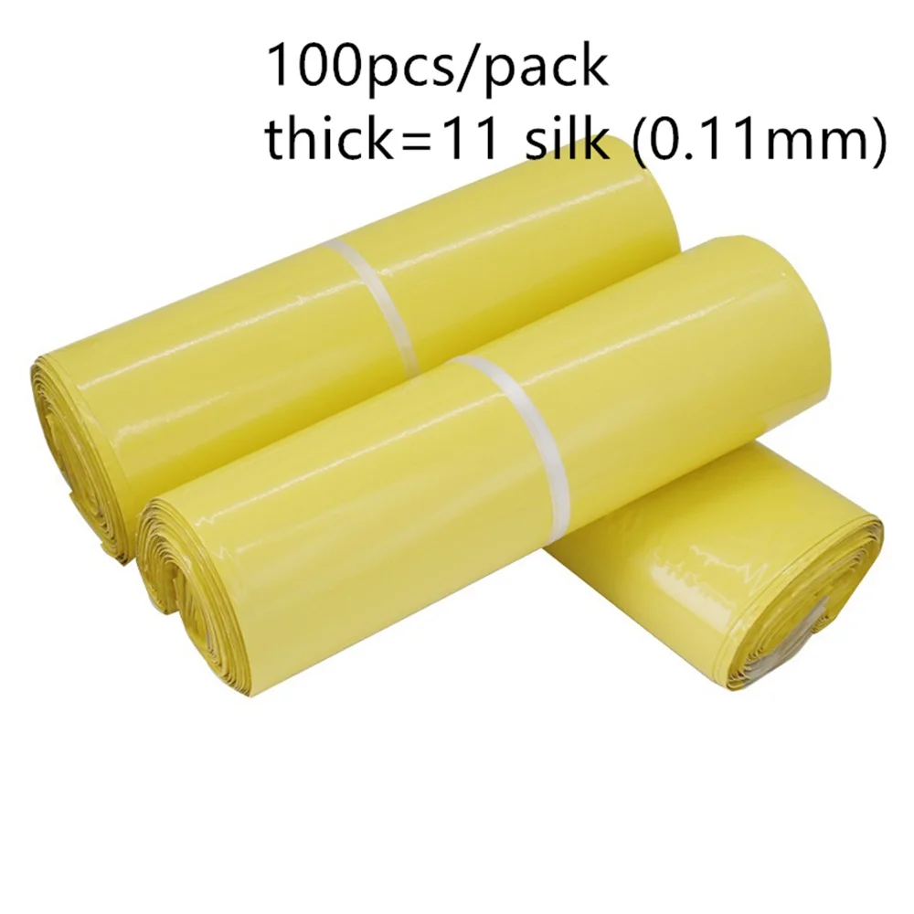 100pcs Shipping Bags for Packaging Small Business Different Big Size Mailer Wholesale Mailing Light Purple Yellow Color Wrap