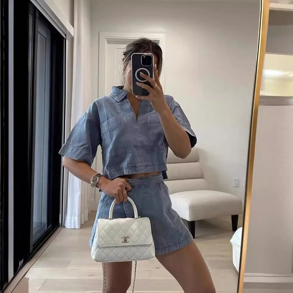 

Summer Comfortable Casual Denim Suit for Women Loose Slim Fit Bedroom Linen Duvet Cover Other Material 00% Other Pattern