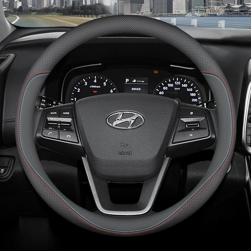 Leder-Lenkradabdeckung für Hyundai Tucson Santa Fe Palisade Kona Elantra Sonata Venue Creta 2010-2026 Zubehör