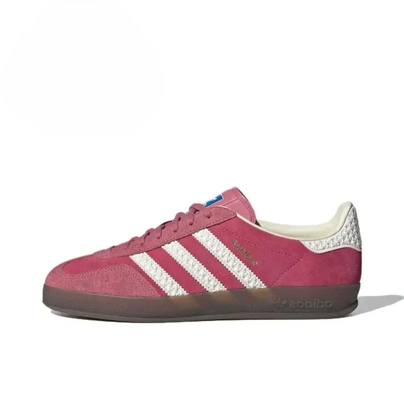 Adidas Gazelle Indoor Rosa Branco Camurça Moda Confortável Homens Mulheres Sapatos de Tabuleiro Tênis de Caminhada
