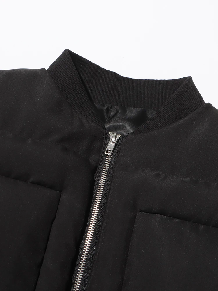 TWOTWINSTYLE Solid Slimming Coats For Women Stand Collar Flare Sleeve Patchwork Zipper Minimalist Tunic Jackets Female Fashion