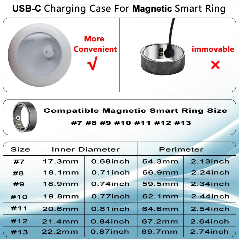 Portable Magnetic Charging Box for Smart Ring