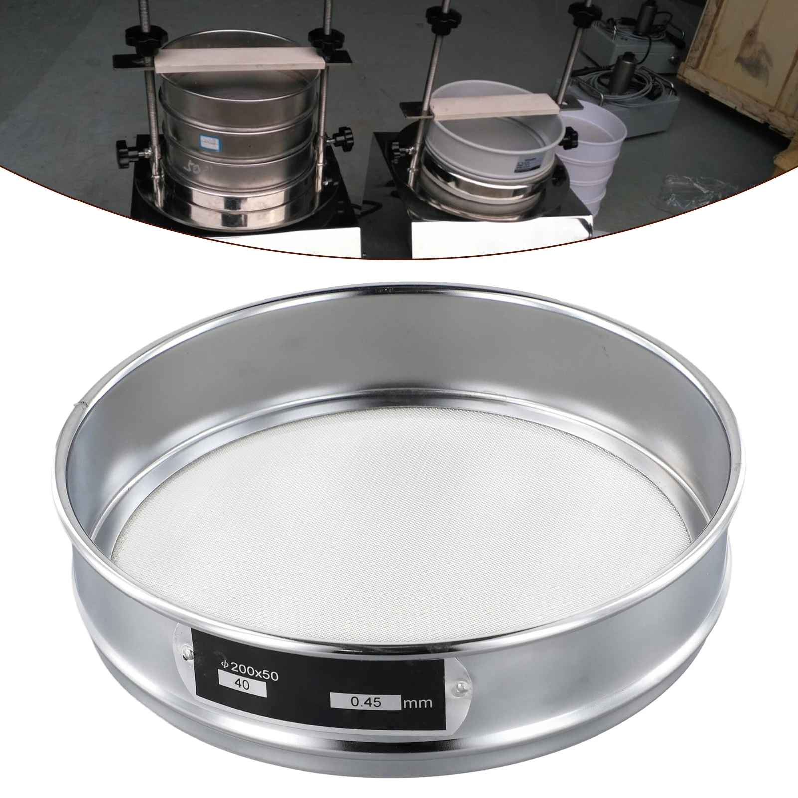 Stainless Steel Laboratory Test Sieve Filter Mesh Sampling Inspection Pharmacopeia Sieve 10-100 Mesh 2-0.15mm Aperture 20cm