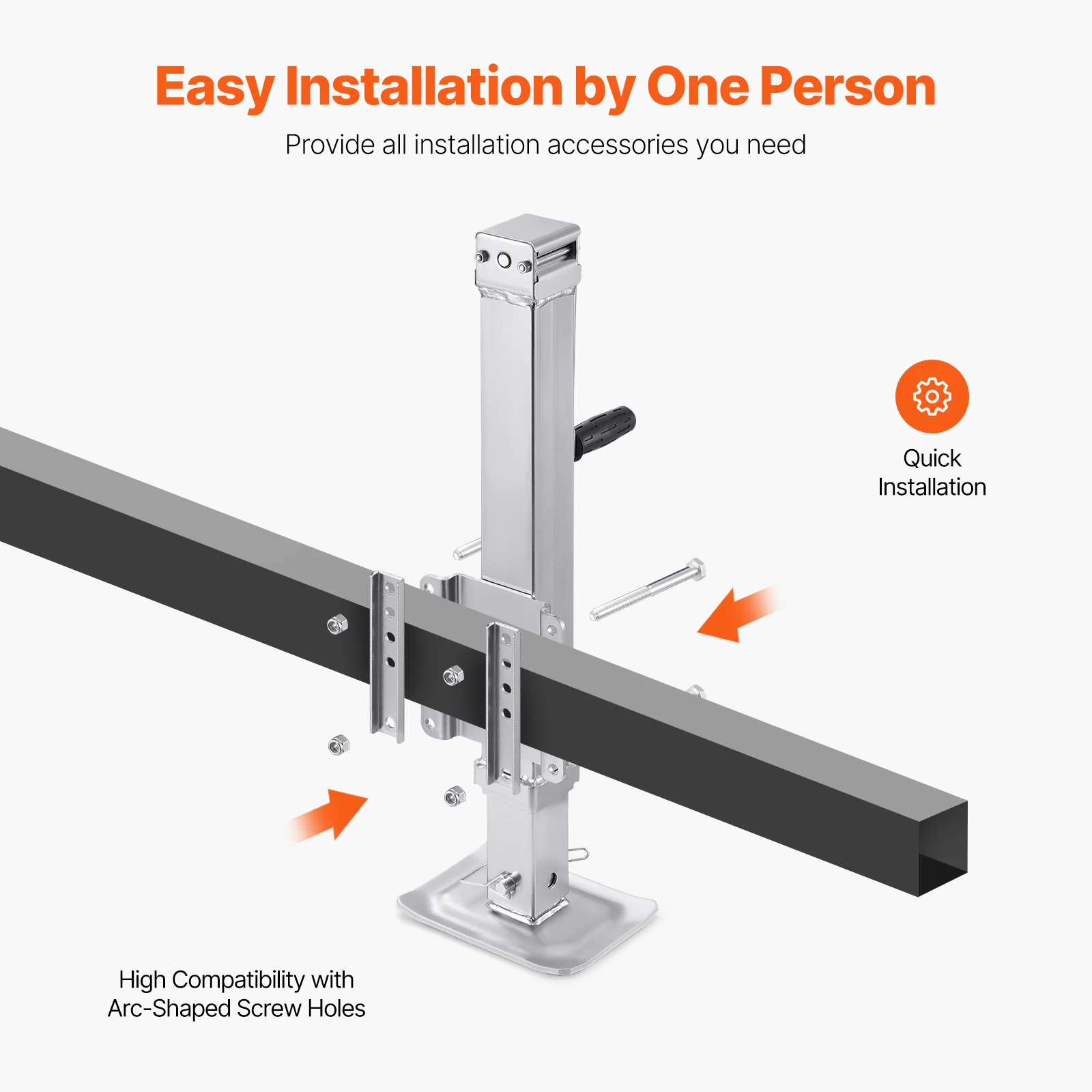 Podnośnik boczny do przyczepy SucceBuy 8000lbs, obrotowy, mocowany na śruby, nogi podporowe 28,5 cala z uchwytem, stabilizator, akcesoria do łodzi i kamperów